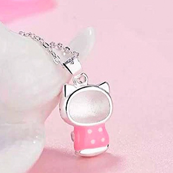 Hello Kitty Sterling Silver Charm Pendant Necklace - Picture 5 of 9